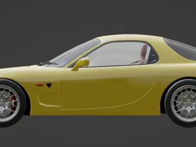 mazda rx7 fd Low-poly 3D model