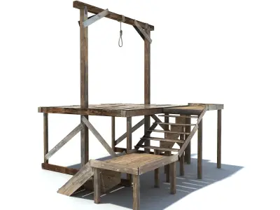 Low Poly Wild West Gallow Low-poly 3D model