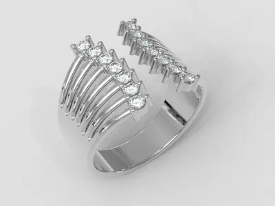 Modern Diamond Open Ring 3D print model
