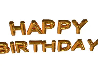 Happy Birthday Balloons PBR 3D model