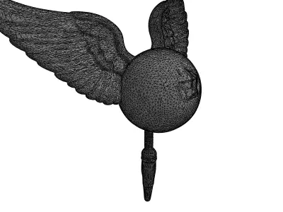 Golden Winged Fantasy Orb Low-poly 3D model