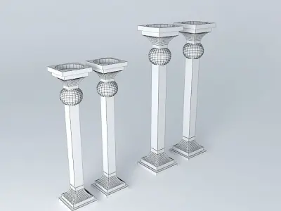 candlestick candlestick three columns Free 3D model