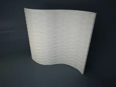 07 WAVES PATTERN WALL Low-poly 3D model