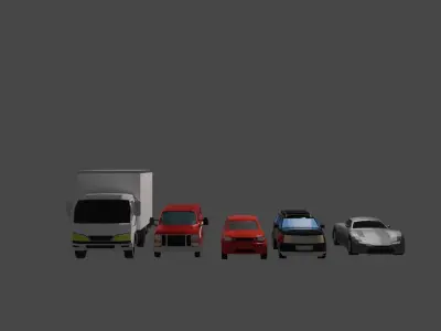 Low poly car pack Low-poly 3D model