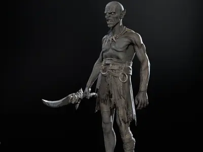 SkinnyOrc3 Low-poly 3D model