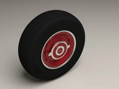 Old Mercedes Wheel Low-poly 3D model