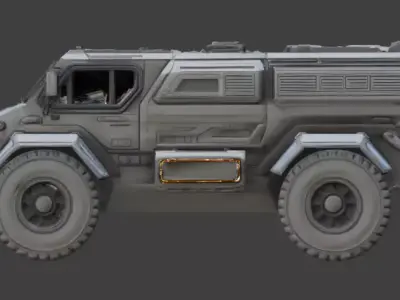 Elite Performance Tactical Military Car 3D Model Low-poly 3D model