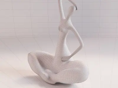 A statuette of a lady 3 3D model