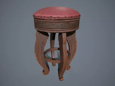 Leather stool Free low-poly 3D model