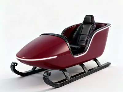 Aero-Crimson- Minimalist Sport Sleigh 3D Model Low-poly 3D model