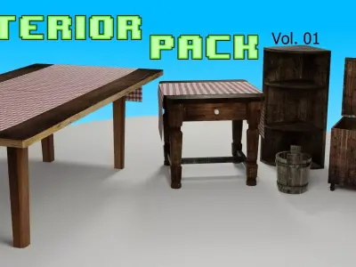 Interior Pack vol01 Low-poly 3D model