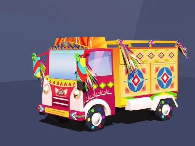 Low Poly vip Truck  Low-poly 3D model