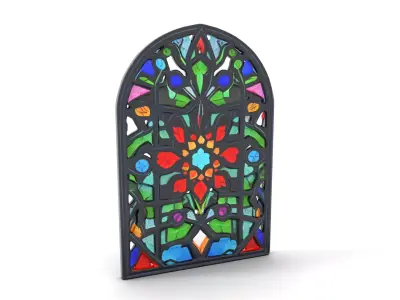 Vibrant Stained Glass Window model pack Low-poly 3D model