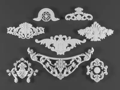 8 ornamental classic decoration 3d model kitbash vol 15 3D model