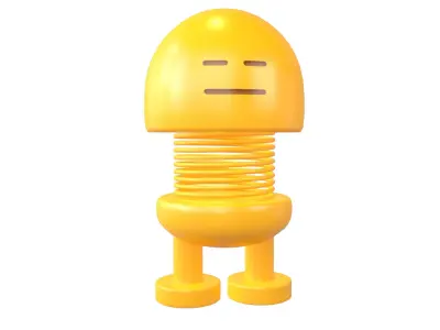 Car Spring Expression Toys Expressionless Face v1 001 Low-poly 3D model