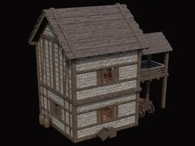 Medieval Village Pack  - 10 Assets - 4K Textures Game Ready Low-poly 3D model