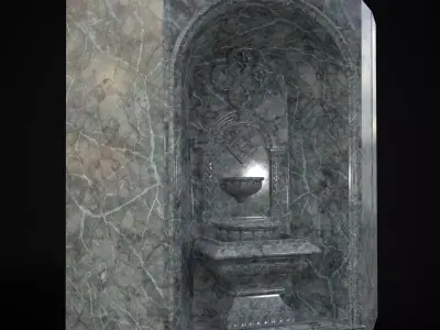 Marble Wall Fountain Low-poly 3D model