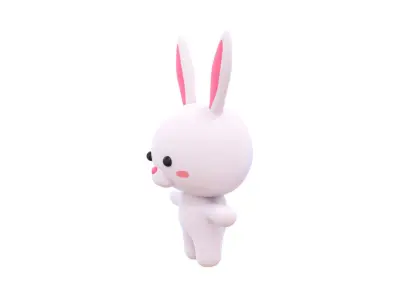 Character010 Chubby Rabbit  Low-poly 3D model