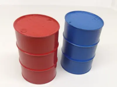 3d printable oil barrel and pump for model building 3D print model