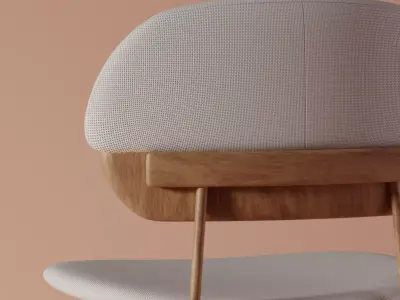Modern Wooden Chair 3D Model for Archviz Low-poly 3D model