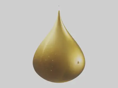 Golden Stardrop Low-poly 3D model