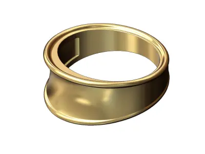 Large concave Statement ring with rope ornaments 3D print model