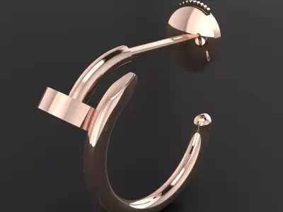 Juste Un Clou Earring 3d printing model 3D print model