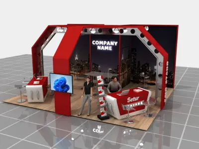 New Executive Modern Fair Stand 008 3D model