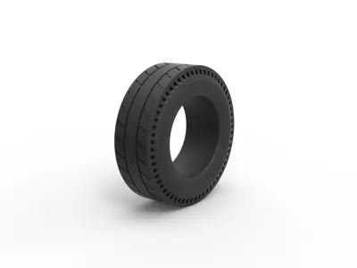 Rear tire of vintage dragster Version 5 Scale 1 to 25 3D print model
