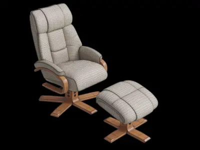 Nice Luxury Real Leather Recliner Chair Dimensions 3D model