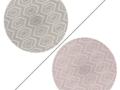 Round Rug Set 104 3D model
