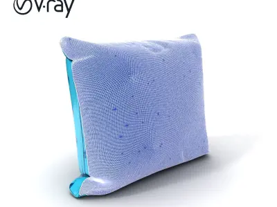 Ornamental Blue Pillow D Model Pack Low-poly 3D model