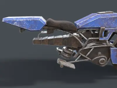 GAMEREADY Old SCI-FI Motorcyle Low-poly 3D model