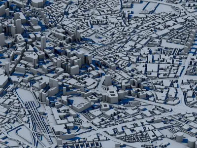 Birmingham City 3D Model English Urban Landscape  3D print model