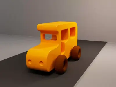Low Poly Toy Bus Low-poly 3D model