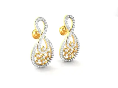 Women Solitaire Diamond Earring 3D print model buy