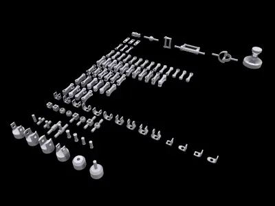 Modular Mechanical Joints Kitbach Low-poly 3D model