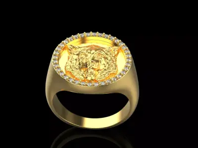 Wolf ring full inside 3D print model