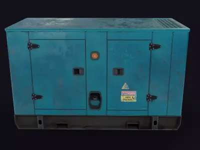 Industrial Electric Generator Low-poly 3D model