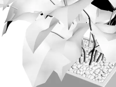 Young palm in modern pot 3D model