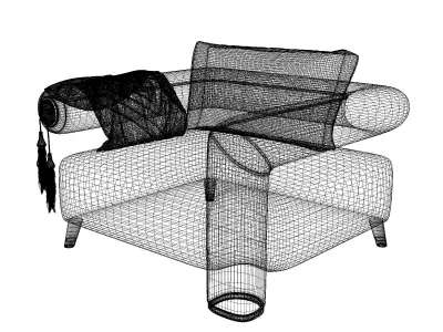 Lion Armchair Low-poly 3D model