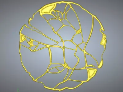 BROKEN GOLD MIRROR- CREATIVE ROUND WALL MIRROR 3D model