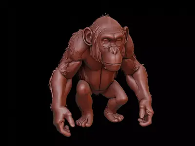 Chimpanzee Animal Sculpture 3D print model