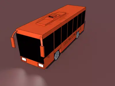 3D low poly bus orange 3D model