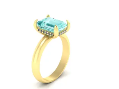 Ring Emerald 3D print model 3D print model