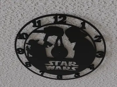 star wars wall clock 3D print model