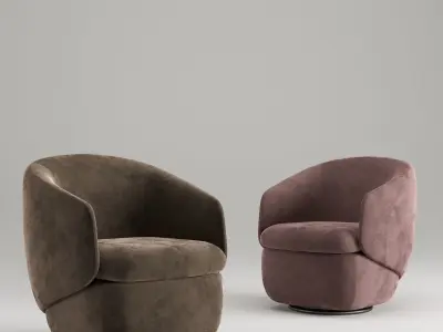 Crescent Swivel Chair Low-poly 3D model