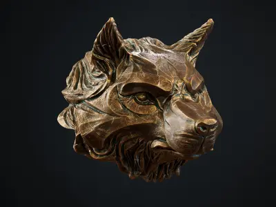 Wolf head pendant keychain 3d print model 3D print model