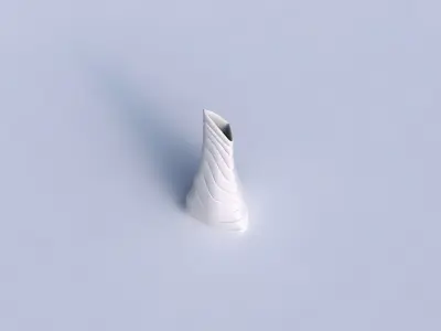 Vase grounded tipping triangle with distorted horizontal dents 3D print model