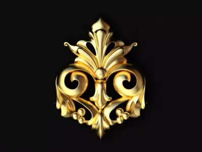 Central decor ornament for furniture 3D model 219